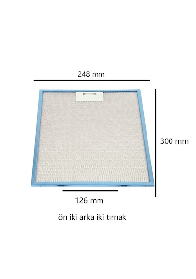 Simfer T8658sm Uyumlu Davlumbaz Tel Filtresi 248 Mm X 300 Çift