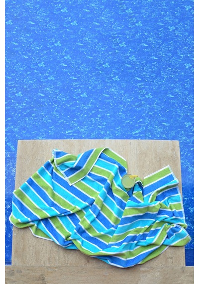 Homelover Plaj Deniz Havlusu 85X160 Mavi Çizgili %100 Pamuk