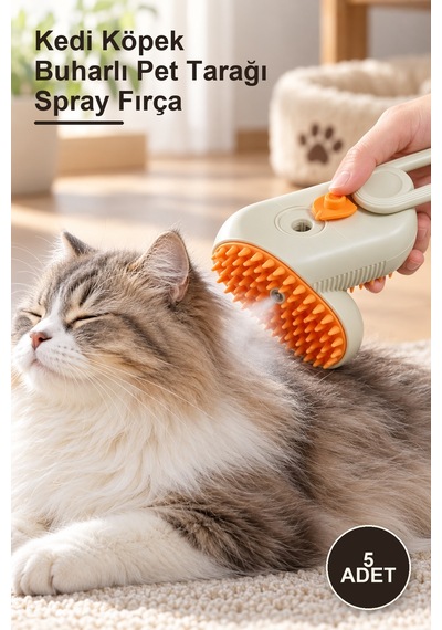 5 Adet Kedi Köpek Buharlı Pet Tarağı Spray Fırça