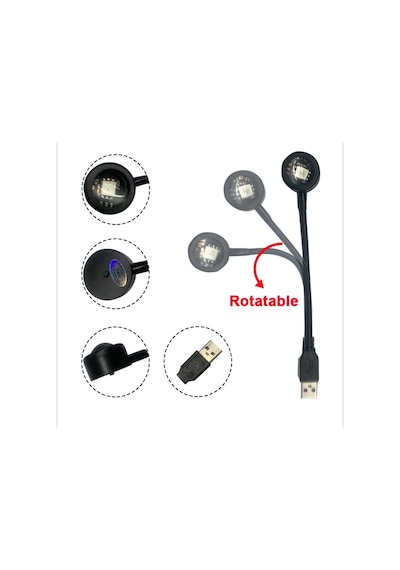Sge Teknoloji Usb Led 7 Renk 14 Mod Projektör Lambası Fotoğraf Ve Video Çekim Işığı Dekoratif Işık