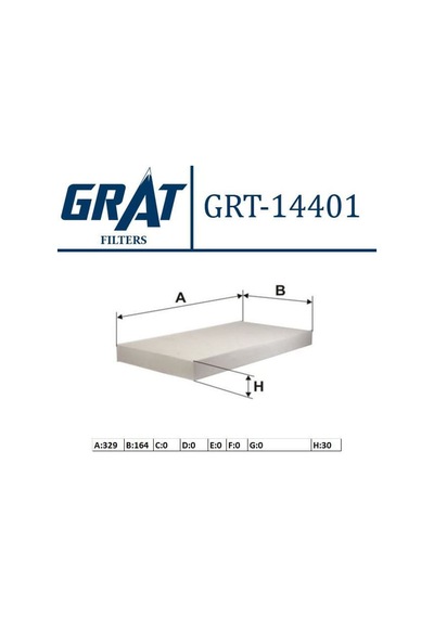 GRAT 14401 Polen Filtresi Croma 05- / Vectra C 04- Corsa C 00- Combo 01- Tigra 04- Sıgnum 03- / 9-3 02- Kanatsız