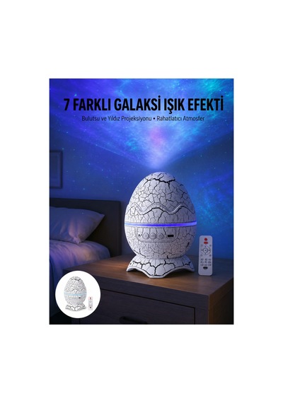 Gece Lambası Yumurta Işık Speaker Yeni Nesil Dinozor Yumurtası Görünümlü Çok Rnekli