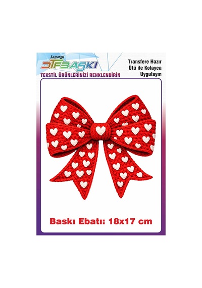 Örgü Görünümlü Kurdela Ütü İle Yapışan Tişört Tekstil Baskı 3158