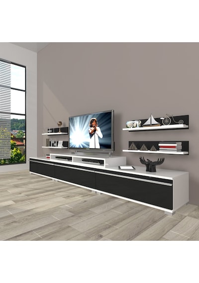 Decoraktiv Ekoflex 270r Mdf Tv Ünitesi Tv Sehpası Beyaz - Siyah