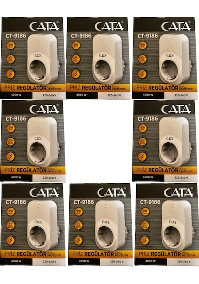 Cata Ct-9186 Akım Ve Çocuk Korumalı Tekli Kablosuz Priz 8 Adet