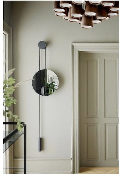 MetaQuartz Aksesuar Pendulum Ayna, Yi Dekoratif Duvar Aynası, Siyah