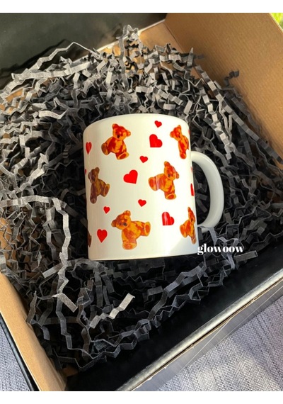 Ayıcık Teddy Bear Baskılı Kupa Bardak Seramik Kupa, Sevgili Için Hediye Beyaz