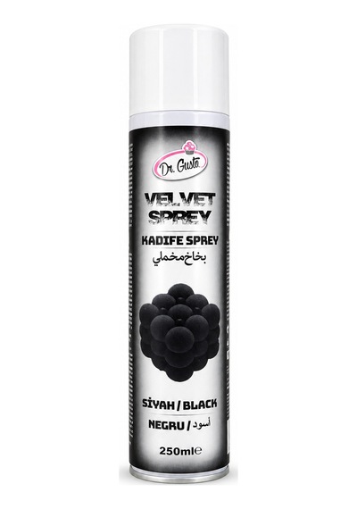 Dr. Gusto Kadife Velvet Sprey Gıda Boyası Siyah 250 Ml
