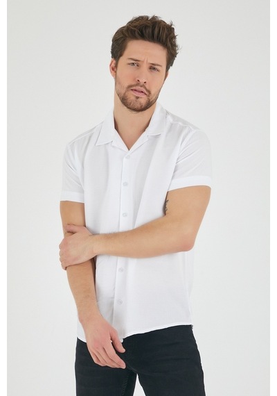 Mero Life Erkek Beyaz Regular Fit Kısa Kol Apaş Yaka Dökümlü Kumaş Gömlek Beyaz Mero Life Erkek Beyaz Regular Fit Kısa Kol Apaş Yaka Dökümlü Kumaş Gömlek Beyaz