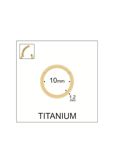 Yüksek Kalite G23 Titanium Titanyum Halka Piercing Altın