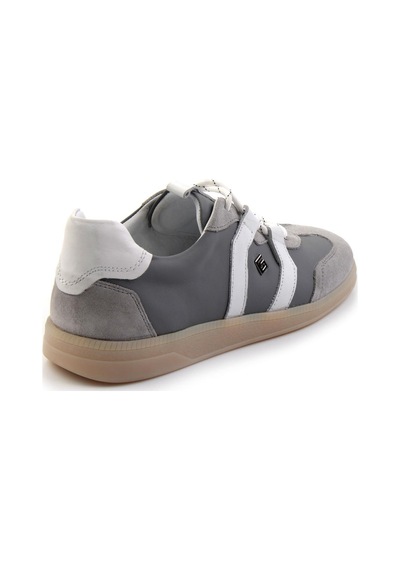 Bambi Gri Hakiki Deri Erkek Sneaker E01075623902 Gri