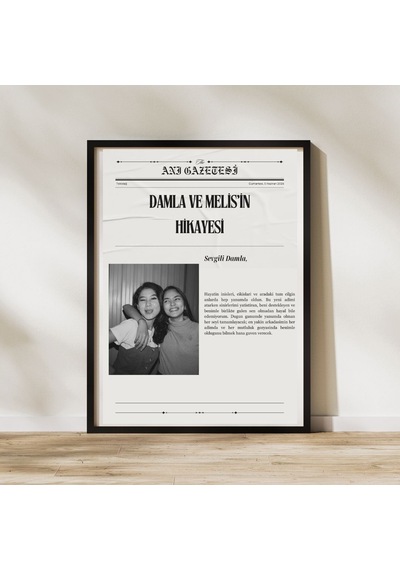 Kişiselleştirilmiş Anı Gazetesi Çerçeveli Poster Diğer