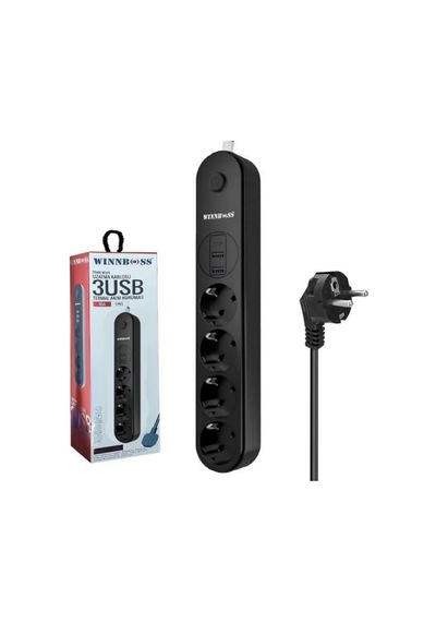 Senon Akıllı Çoklu Priz 4 Avrupa Tipi Soket 2 Usb 1 Type-c Bağlantı Noktalı 2 Metre Kablo Ev Ve Ofis İçin Uzatma Kablosu
