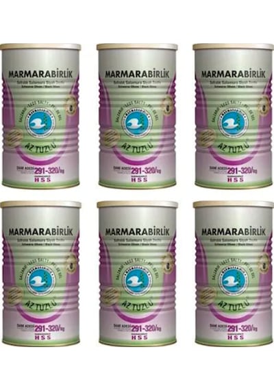 Marmarabirlik Hususi Az Tuzlu 291-320 KB S Siyah Zeytin 6 x 800 G