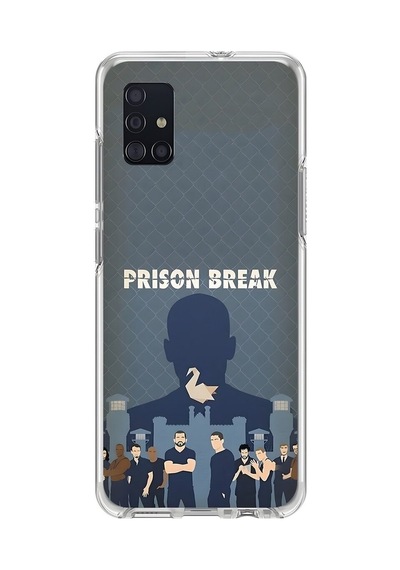 Samsung Galaxy A51 Uyumlu Şeffaf Kılıf Prison Break Tasarımlı