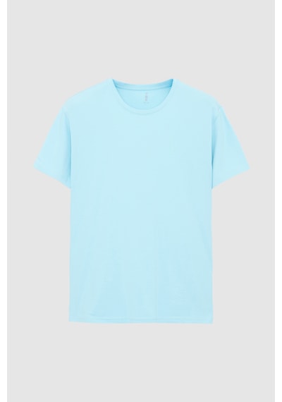 Twn Slim Fit Aqua Düz Kabartma Baskılı T-shirt 4ec148551753m Aqua