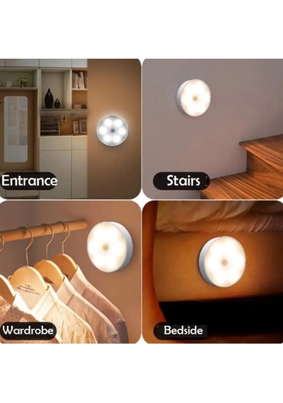 4 Adet Hareket Sensörlü Gün Işığı 6 Led Mıknatıslı Usb Şarjlı