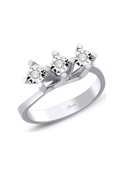 Lilarote 0.15 Ct Pırlanta Üçtaş Lazerli Yüzük