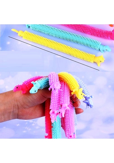 4 Adet Duyusal Dinazorlu Stres Oyuncağı Uzayan Bileklik Dınosaur Sensory Fidget Toy Anti Stress Toys