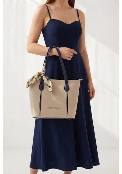 Just Polo Kadın Taş-lacivert Fular Detaylı Orta Boy El Ve Omuz Çantası-bd6086bd