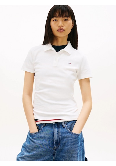 Tommy Hilfiger Tjw Dar Kesim Essential Polo Yakalı Kısa Kollu Kadın Beyaz Polo T-shirt Dw0dw20160ybl Tommy Hilfiger Tjw Dar Kesim Essential Polo Yakalı Kısa Kollu Kadın Beyaz Polo T-shirt Dw0dw20160ybl