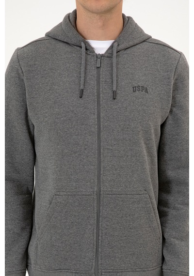 U.S. Polo Assn. Erkek Regular Fit Antrasit Melanj Şardonlu Örme Hırka 50313755-VR081