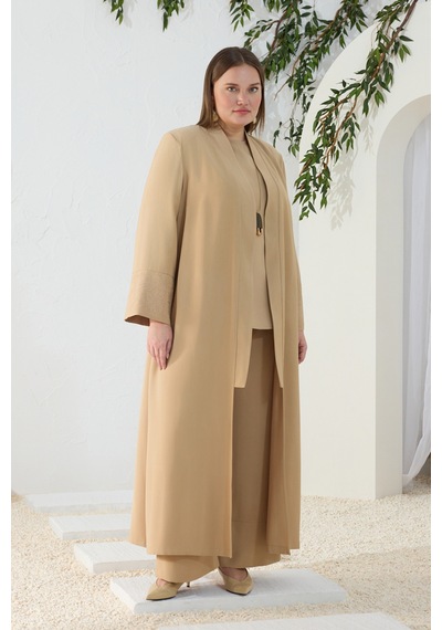 Aker Camel Nakış Detaylı Kimono Camel Camel