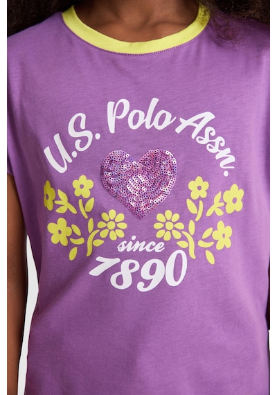 U.s. Polo Assn. Kız Çocuk Menekşe Tişört 50325653-vr037 Menekse