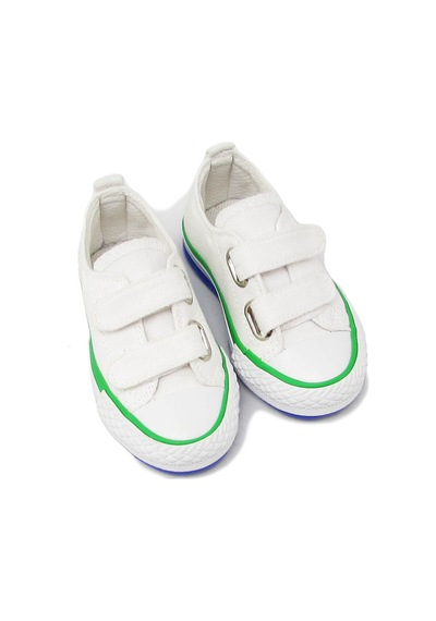 Kanuga Magl1202 Beyaz Unısex Çocuk Çift Cırtlı Converse Beyaz