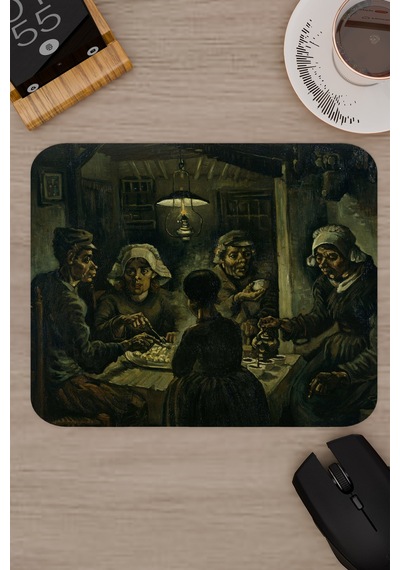 Van Gogh Patates Yiyenler Tablo V1 22x18 Gaming Kauçuk Kaymaz Taban Mouse Pad Fare Altlığı