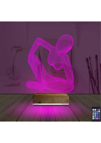 Luvivia Minimalist Heykel Kadın 3d Lamba - Masa Gece Lambası Şeffaf