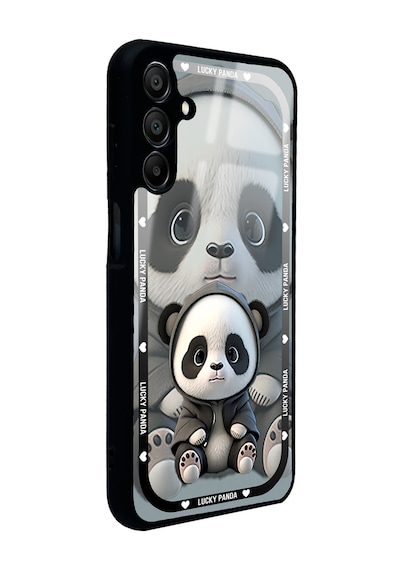 Samsung Uyumlu A15 White Lucky Panda Tasarımlı Glossy Telefon Kılıfı Çok Renkli