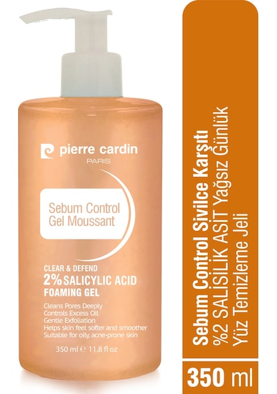 Pierre Cardin Sebum Control Sivilce Karşıtı %2 Salisilik Asit Yağsız Günlük Yüz Temizleme Jeli 350 Ml