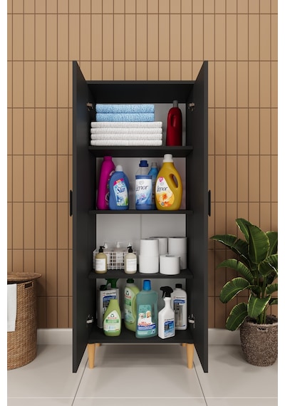 Modern 2 Kapaklı Çok Amaçlı Mutfak Banyo Dolabı %100 Mdf Erzak Kiler Dolabı Fd02 Antrasit Modern 2 Kapaklı Çok Amaçlı Mutfak Banyo Dolabı %100 Mdf Erzak Kiler Dolabı Fd02 Antrasit