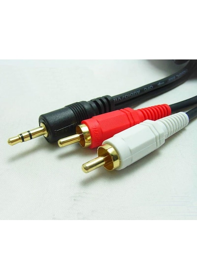 3.5Mm Stereo To 2Rca Kablosu Aux Tos Ses 1.5 Metre Kablo Sound Audio