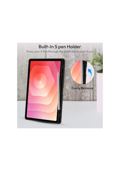 Samsung Galaxy Tab S11 Ultra Sm-x930 14.6 İnç Kılıf Kalem Bölmeli Standlı Silikon Smart Cover Kapaklı Kılıf