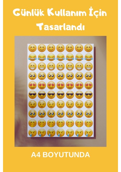 Emoji Sticker Seti 140+ Adet Emoji Eğlenceli Çıkartma Ajanda, Defter, Laptop Çok Renkli