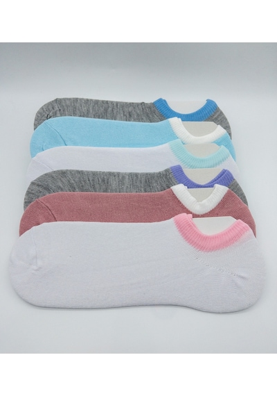 Socks Pamuklu 6 Çift Kadın Renkli Görünmez Patik Sneaker Çorap Beyaz Gri Mavi Somon Socks Pamuklu 6 Çift Kadın Renkli Görünmez Patik Sneaker Çorap Beyaz Gri Mavi Somon