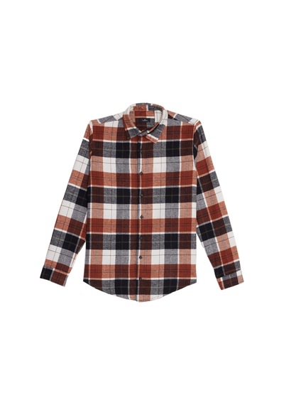 Tudors Erkek Slim Fit Dar Kesim Kareli Kışlık Oduncu Gömlek-42367 Kiremit Tudors Erkek Slim Fit Dar Kesim Kareli Kışlık Oduncu Gömlek-42367 Kiremit