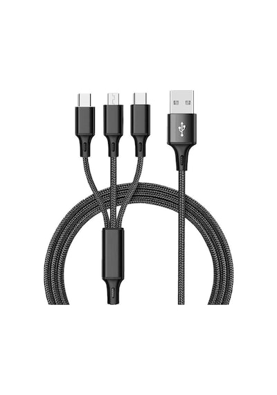 Sindvor 3 M Şarj Kablosu 3 In 1 Usb Tip C Şarj Kablosu Çok Bağlantı Noktalı 3 İn 1 Cable 1.2m Usb Cable Diğer