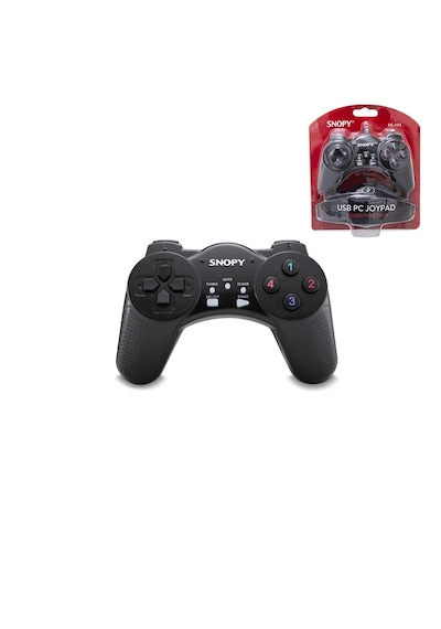 Joypad - Gamepad Siyah Oyun Kolu Usb Kablo 13 Düğme - 8 Yön Tetikleyici 1.5mt Kablo