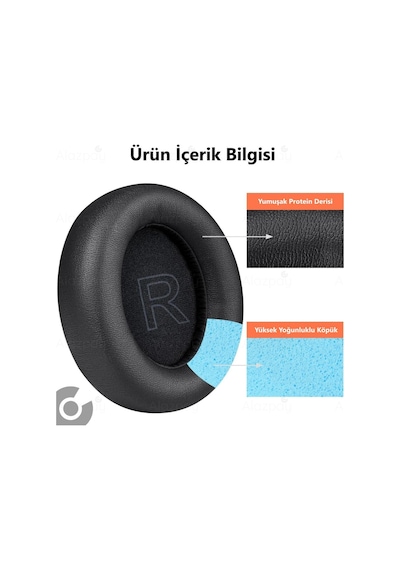 Anker Soundcore Life Q30 Q30 Bt Q35 Q3 Bt Uyumlu Hafızalı Köpük Özellikli Kulaklık Sünger Yastığı Deri Siyah