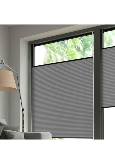 Perdema Yapışkanlı Honeycomb Plise %100 Karartma Cam Balkon Perdesi - Ofis Perdesi - Mutfak Perdesi - Salon Gri
