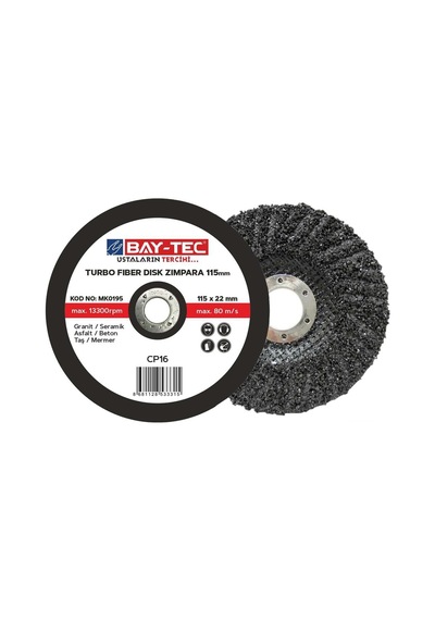 Turbo Fiber Disk Zımpara 115 Mm Mk0195 Baytec