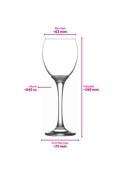 Lav Venue 6 Parça Kırmızı Şarap Kadehi 245ml