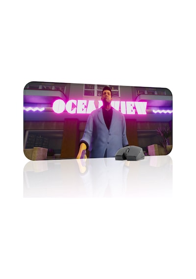 Gta Vice City Kaymaz Dikişli Kauçuk Oyuncu Mousepad V1 - 70x30 Xl Gaming Mouse Pad Fare Altlığı