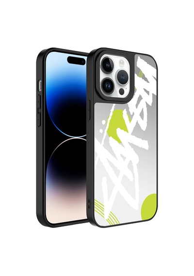 Apple iPhone Uyumlu 14 Pro Kılıf Aynalı Desenli Kamera Korumalı Parlak Zore Mirror Kapak - Fragile