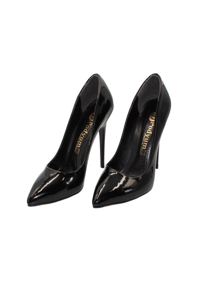 Celira Siyah Rugan Topuklu 10 Cm Kadın Stiletto Ayakkabı Siyah