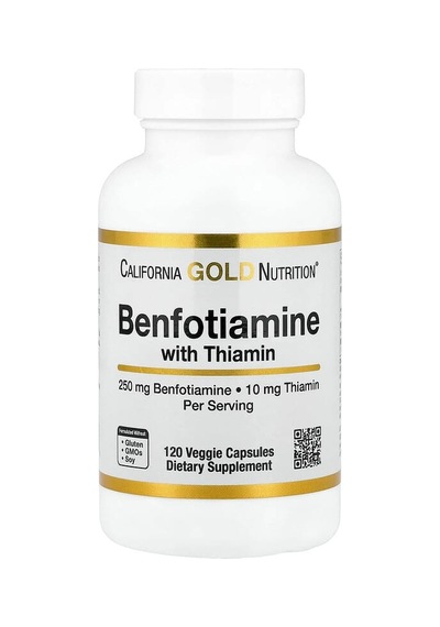 California Gold Nutrition, Benfotiamine With Thiamine, 250 Mg, 120 Veggie Capsules