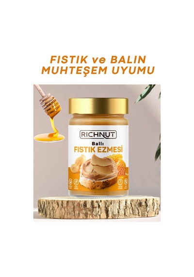 Ballı Fıstık Ezmesi 300 Gr Katkısız, Şekersiz, Doğal